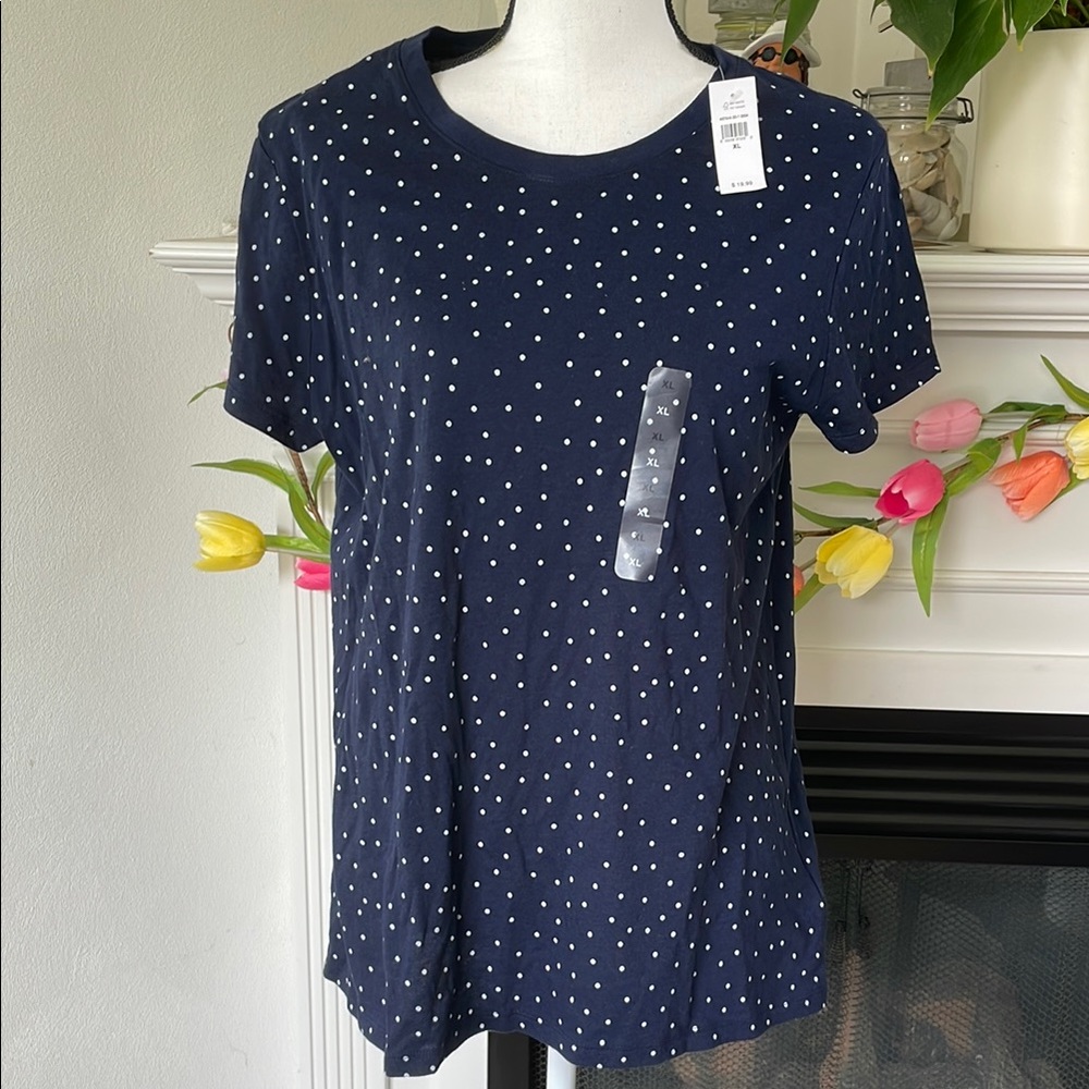 Polka Dot Navy Short-Sleeve Women's Tee